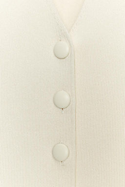 BUTTONED KNIT WAISTCOAT WITH COVERED BUTTONS - Zara фото 9