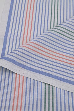 Холст полотенечный Полоска цв.синий/красный/зеленый, ш.0.5м, лен-30%, хлопок-70%, 140гр/м.кв - Купава фото 3