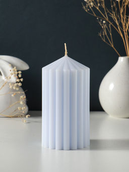 Свеча - цилиндр 7×14 см, 370 г, рифлёная, лаванда