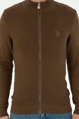 Мужской базовый трикотажный кардиган цвета хаки Неожиданная скидка в корзине - U.s. polo assn фото 6