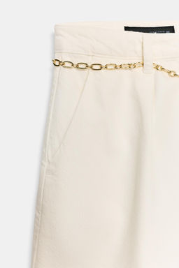 BERMUDA Z1975 DENIM CINTUR?N CADENA / Blanco