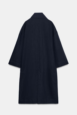 ABRIGO OVERSIZE CON LINO ZW COLLECTION / Marino - Zara фото 6
