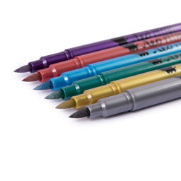 Лео Играй Набор маркеров METALLIC, 6 цв. LMS-01 2 мм кисть ассорти