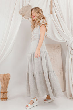 Платье AMORI 9665 натуральный лен  фото 3