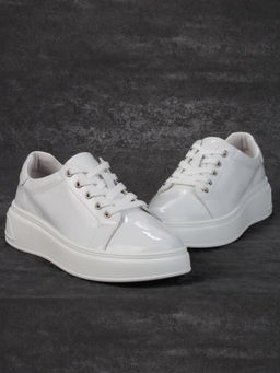 05-PDD215-2 WHITE Кроссовки женские (натуральная кожа)