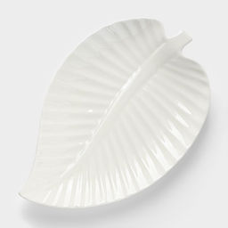 Блюдо для подачи «Лист», 30×19.5×3 см, керамика, цвет белый