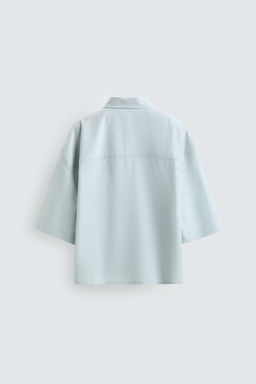 CAMISA BOXY FIT BOLSILLO / Verde agua - Zara фото 9