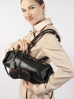 LACCOMA сумка L1017f-черный натуральная замша, натуральная кожа хлопок фото 6