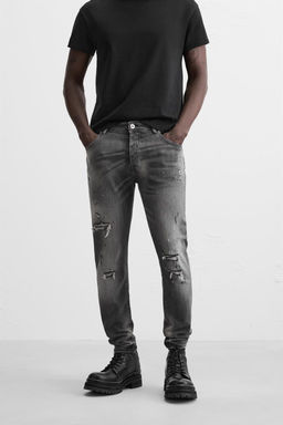 RIPPED SKINNY JEANS WITH PAINT SPLATTER - Zara фото 2
