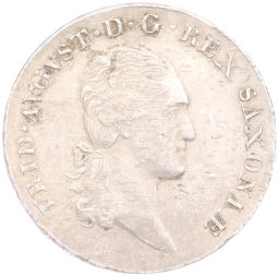 Монета 1/6 талера 1809 года Саксония