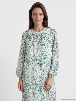 Hakim Yaka Desenli A Kesim Belmando Elbise