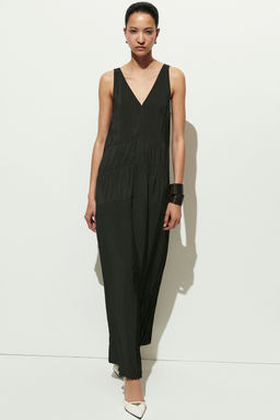 VESTIDO LARGO PLISADO FRUNCIDO CUELLO PICO - H&m фото 6