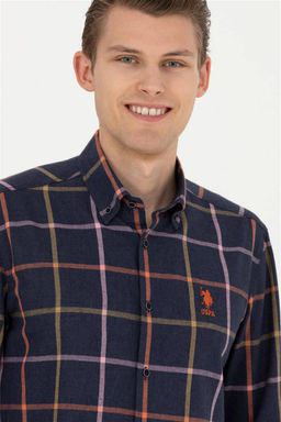 Мужская темно-синяя рубашка с длинным рукавом - U.s. polo assn фото 9