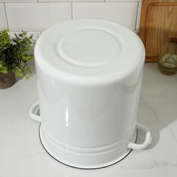 Кастрюля - бак эмалированная, 12 л, d=26 см, цилиндрическая, белая