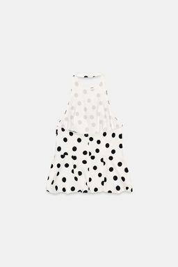 TOP GLOBO LUNARES / Crudo / Negro - Zara фото 6