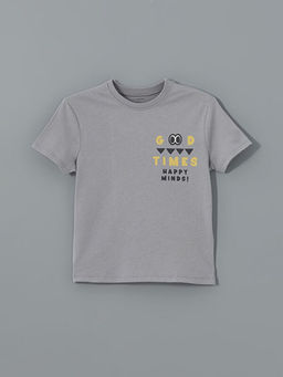 Bisiklet Yaka Bask?l? Erkek ?ocuk Ti??rt