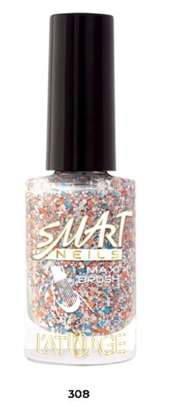 Latuage Лак для ногтей Эффекты тон 308 белые, голубые, коралл точки 9мл