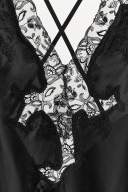 EMBROIDERED LACE SATIN DRESS - Zara фото 9
