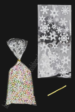 Пакеты фасовочные с рисунком "Снежинки" 12,5*27 см (50 шт) SF-7824