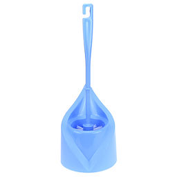 Ерш унитазный пластмассовый "Капля", h38см, с подставкой д13,5см, h17см, голубой (Россия)