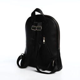 Рюкзак женский из искусственной кожи на молнии, 2 кармана, цвет чёрный - Simaland фото 3