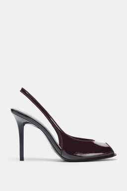 FAUX-PATENT HEELED SANDALS - Zara фото 2