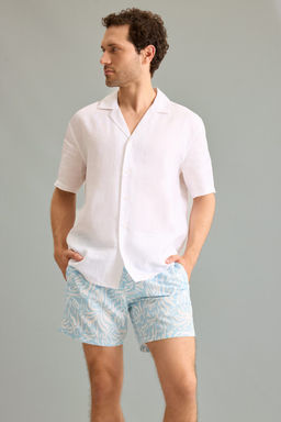 %100 Keten Regular F_t Polo Yaka Keten G_mlek