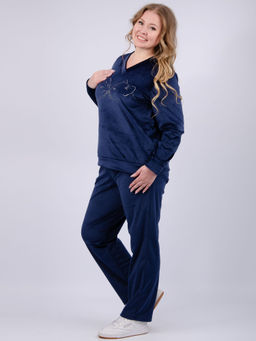 Костюм Велюр 5 тёмно-серый, велюр - Малина фото 48