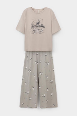 Е 20178/кремовый,овечки на лугу пижама жен - Very neat фото 2