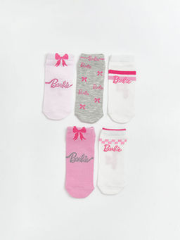 Barbie Desenli K?z ?ocuk Patik ?orap 5li