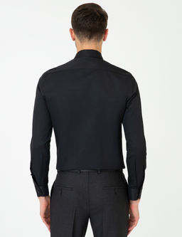 Siyah Slim Fit Uzun Kollu Klasik G_mlek