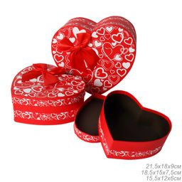 Коробка подарочная Сердце набор 3 штуки / 2218-102 /уп 36/