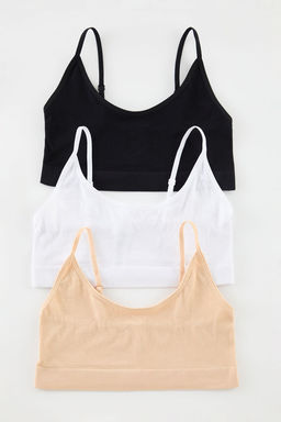 TRENDYOLMILLA Cok Renkli 3lu Paket Seamless/Dikissiz Balensiz Kaps?z Orme Bralette Sutyen THMAW25SU00020  фото 8