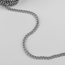 Цепочка для сумки, железная, 6.2×8.8 мм, 10±0.5 м, цвет серебряный
