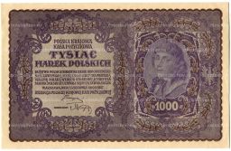 Банкнота 1000 марок 1919 года Польша
