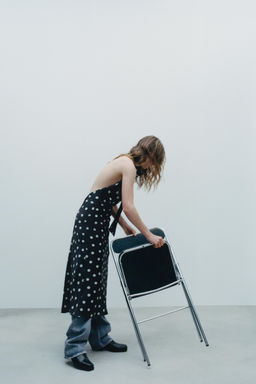 POLKA DOT SATIN MIDI DRESS - Zara фото 7