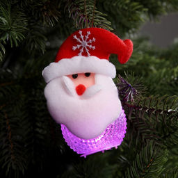 Ёлочная игрушка Дед Мороз, 10 см, от батареек, свечение мульти (RGB)