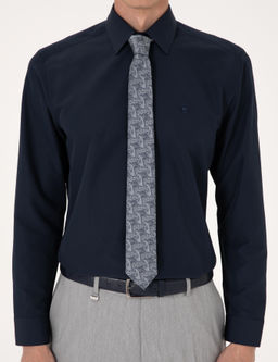 Lacivert Regular Fit Uzun Kollu Basic G_mlek