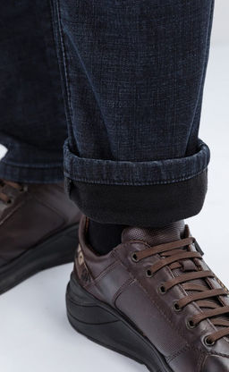 Джинсы мужские утепленные флисом P121-0152W d.blue - Primm фото 7