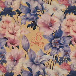 Цена за 10 шт. Бумага упаковочная крафтовая «8 марта», 50×70 см