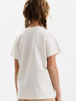 PELICAN, футболка для девочек, Молочный  фото 4