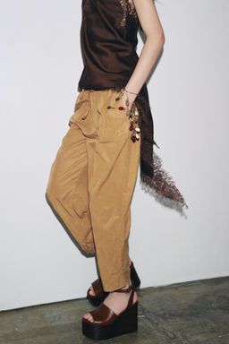 ZW COLLECTION WIDE LEG JOGGING TROUSERS - Zara фото 3