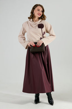 Платье NIKVA н924-10 капучино и бургунди  фото 4