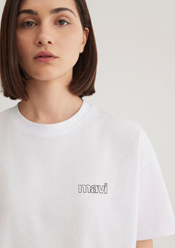 Mavi Logo Bask?l? Beyaz Tisort  фото 5