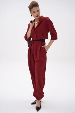 Короткий пиджак Джуди (бордовый) - Эльза фото 11