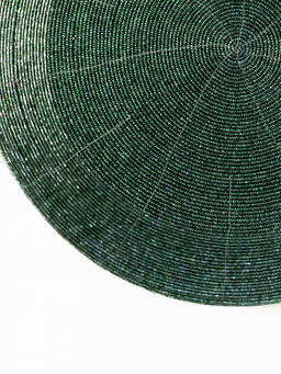 Салфетка сервировочная D35 зеленый бисер