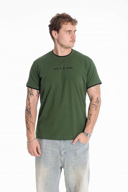 Футболка М125030Пх хаки/черный - Елена фото 3