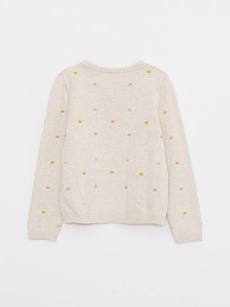 Bisiklet Yaka Desenli Uzun Kollu K?z ?ocuk Triko Kazak - Waikiki фото 2