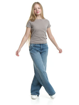 Футболка в рубчик 22-0210 серый