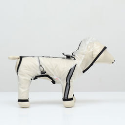 Дождевик-комбинезон для собак, р-р M (ДС 30, ОГ 40, ОШ 31,5 см, вес 5-7 кг), прозрачный - Simaland фото 16